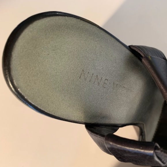 Nine West Black Sandals with Wood Wedges - Picture 7 of 8